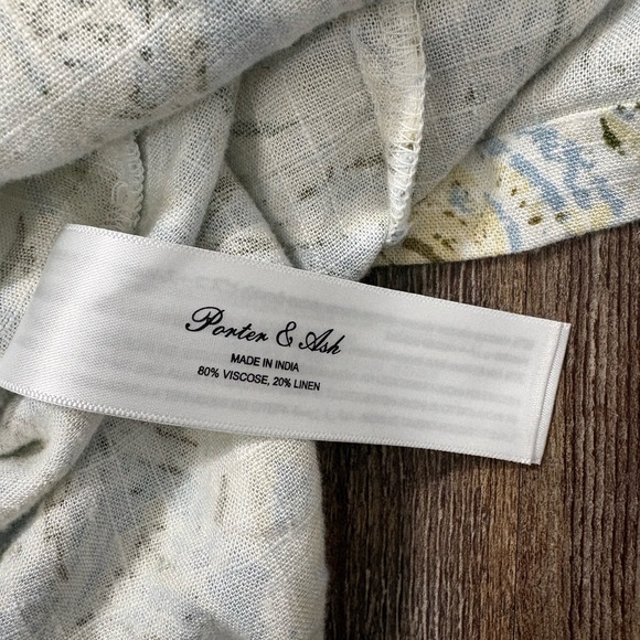 Linen Button Down Collared Short Sleeve Polo Shirt Multi Floral Large Casual - Picture 5 of 10